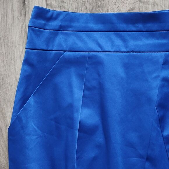 Dynamite New With Tag Size 11 Blue Heavy Sateen Tulip Skirt With Pockets - Picture 2 of 7